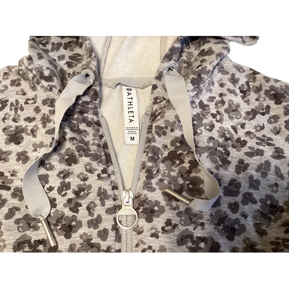 Athleta Women’s Full Zip Jacket With Hoodie & Pant 2Pc Leopard Tracksuit Size M - Picture 9 of 16